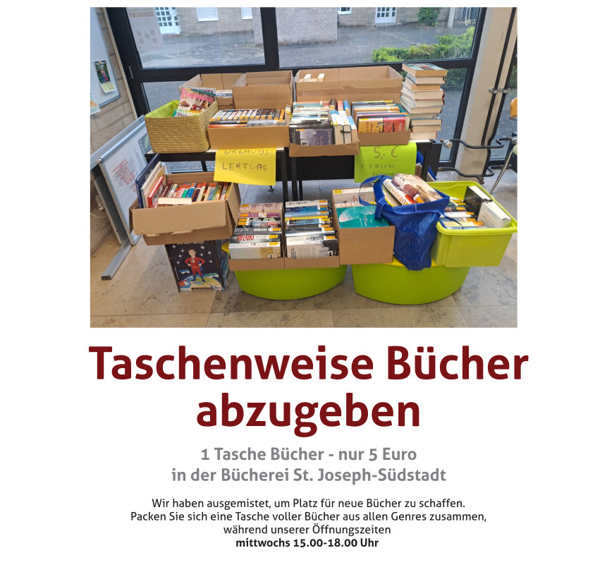 2025 taschenweise Bücher abzugeben