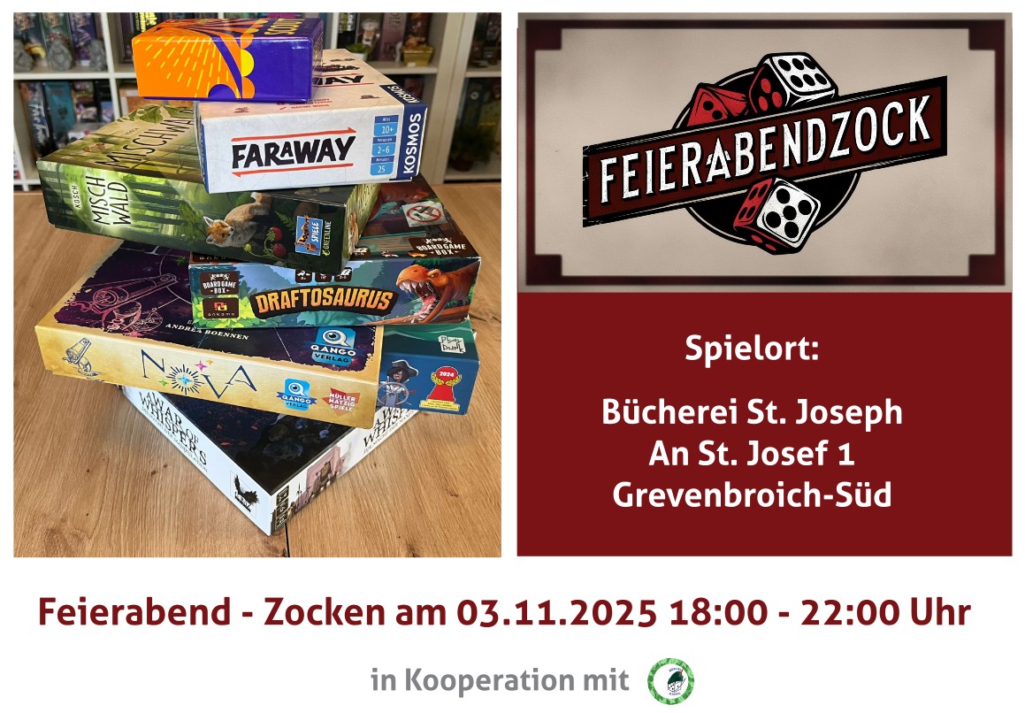 Feierabend - Zocken (c) Bücherei St. Joseph Feierabend - Zocken