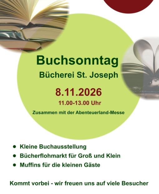 Buchsonntag 2026 (c) Bücherei St. Joseph Buchsonntag 2026
