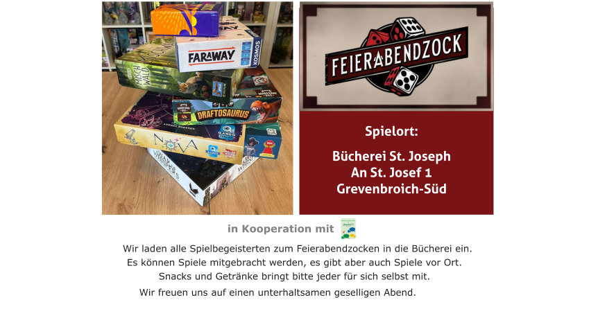 Feierabendzocken 2026 (c) Bücherei St. Joseph Feierabendzocken 2026
