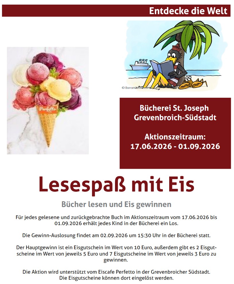 Lesespaß mit Eis (c) Bücherei St. Joseph Lesespaß mit Eis